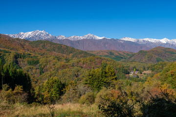 後立山連峰の初冠雪