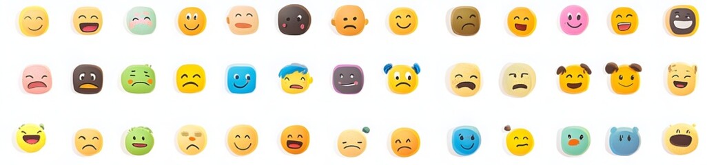 Recke, Germany - March 13, 2021: Smileys Emoticons Emojis big vector icons set	