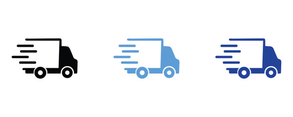 Delivery Trucks icons vector, flat trendy style delivery truck icons vector isolated on white background.