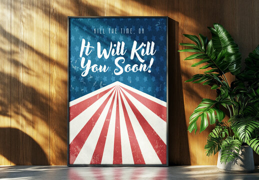 Blue And Red Retro Wall Decor Quote Poster