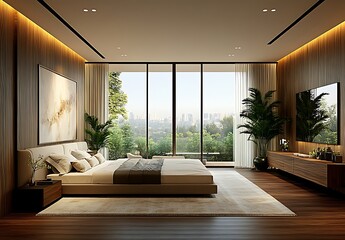 Modern Minimalist Luxury Bedroom Spacious and Serene