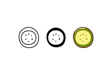 three style pickled cucumber icon