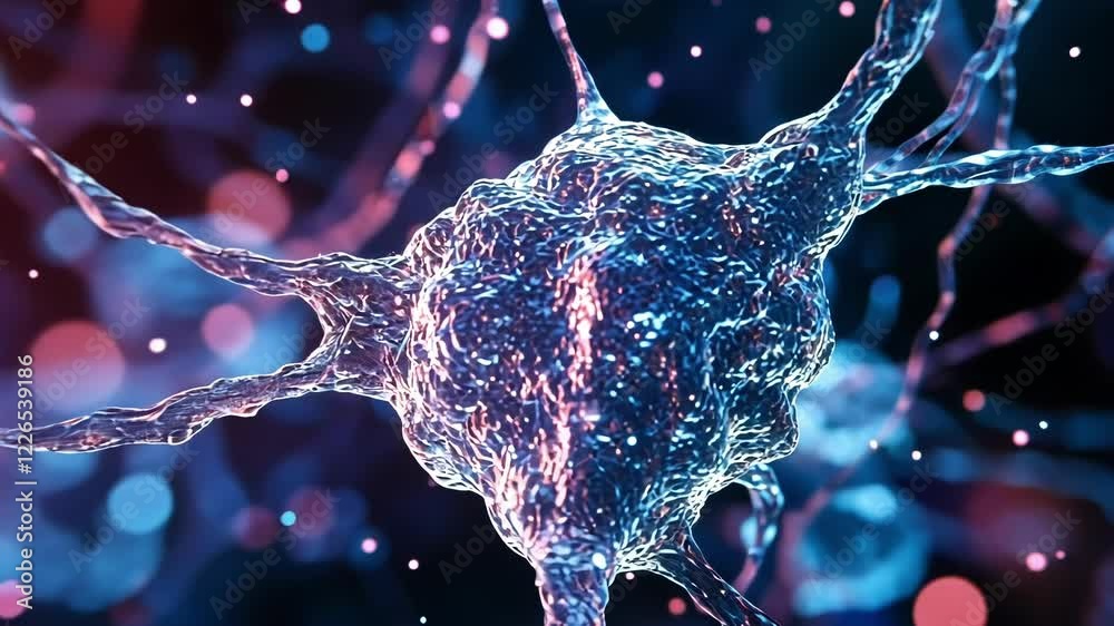 Poster neuron transmitting signals in nervous system, creating complex network of communication within brai