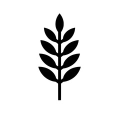 Wheat Stalks Icon: A simple yet elegant black silhouette of wheat stalks, symbolizing harvest, agriculture, and growth.  Perfect for logo design, branding, or agricultural publications.