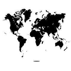 World Map Silhouette: A minimalist silhouette of the world map, representing global connection and the interconnectedness of our planet. 