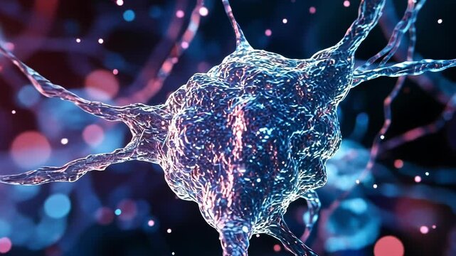 Neuron transmitting signals in nervous system, creating complex network of communication within brain, enabling cognitive functions and bodily actions