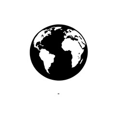 Global Icon: A simple yet powerful illustration of the Earth, depicted in a minimalist black and white style.  Perfect for representing concepts of global reach, international connections.
