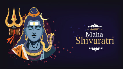 Happy Maha Shivaratri - Divine Lord Shiva Illustration