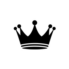 Black and White Crown Icon: A classic silhouette of a crown with three points and a band, a simple yet powerful symbol of royalty, leadership, and authority.