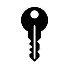 Simple Key Icon: A minimalist, black and white vector illustration of a key. This straightforward design represents access, security, and potential.