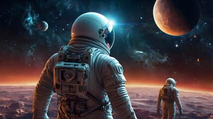 Science fiction space scenes.