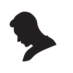 silhouette of a man with a smile, silhouette of a woman, silhouette of a man