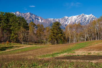 北アルプスの初雪