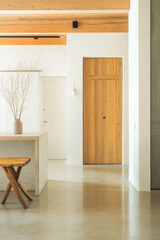 Fototapeta premium Modern interior design showcasing minimalist concepts and natural materials in a spacious home