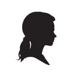 silhouette of a man with a smile, silhouette of a woman, silhouette of a man