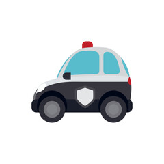 Fototapeta premium Police cop car vector illustration emoji