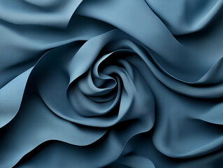 Elegant blue fabric swirling in soft folds