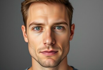 Fototapeta premium Male portrait on neutral background