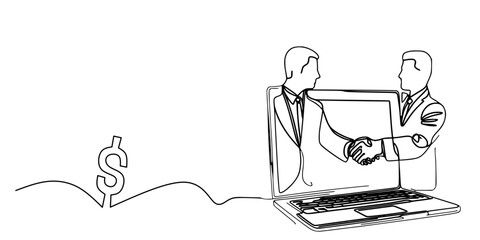 illustration of a business with a laptop