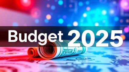 Budget 2025 Financial Planning with Rolled Banknotes