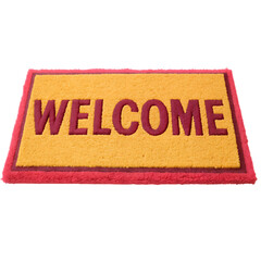 welcome doormat with bold text isolated on white background png