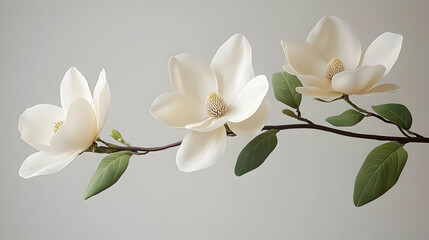 Fototapeta premium Elegant Magnolia Blossoms Branch, Spring Background