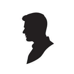 silhouette of a person with a hair vector on white background 