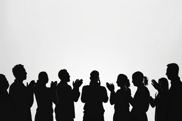 Silhouettes of Applauding People: A Captivating Group Performance