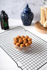 Homemade pineapple cakes or nastar Eid al-Fitr, eid mubarak celebration. indonesian traditional food.