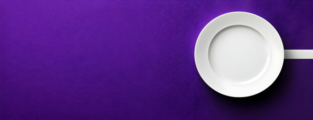 White plate purple backdrop menu design