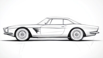 Obraz premium Detailed car sketches illustrating the evolution of contemporary automotive design