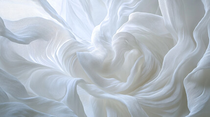 Elegant White Silk Fabric Texture Swirling Soft Drape Background wave flow fold grey light style    