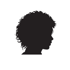 silhouette of a person with a hair vector on white background 