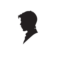 silhouette of a person with a hair vector on white background 