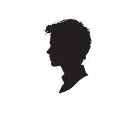 silhouette of a person with a hair vector on white background 