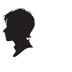 silhouette of a person with a hair vector on white background 