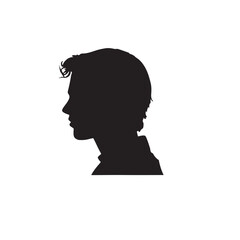 silhouette of a person with a hair vector on white background 