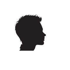 silhouette of a person with a hair vector on white background 