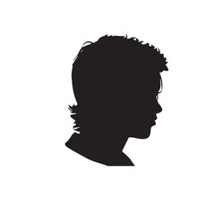 silhouette of a person with a hair vector on white background 