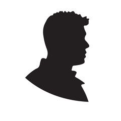 silhouette of a person with a hair vector on white background 