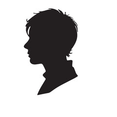 silhouette of a person with a hair vector on white background 