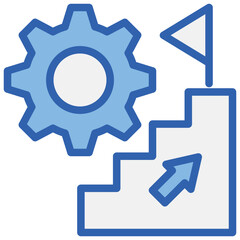 Development Blue White Icon