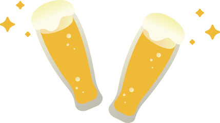 夏　ビール　生ビール　お酒　ジョッキ　グラス　イラスト素材