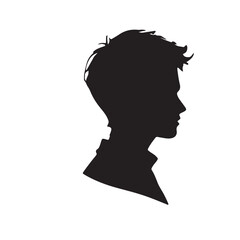 silhouette of a person with a hair vector on white background 