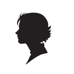 silhouette of a person with a hair vector on white background 