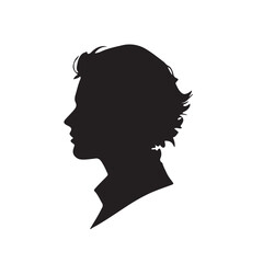 silhouette of a person with a hair vector on white background 