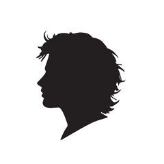 silhouette of a person with a hair vector on white background 