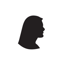 silhouette of a person with a hair vector on white background 