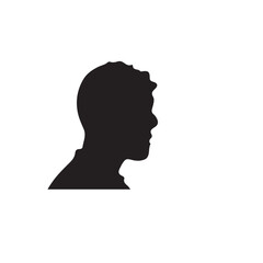silhouette of a person with a hair vector on white background 