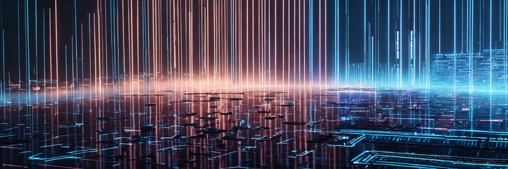 A complex digital landscape Background, Created using Generative Ai